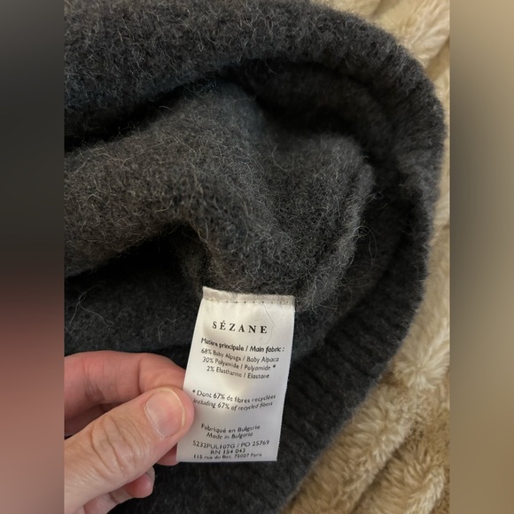 Sezane Amiel jumper sweater charcoal grey size M alpaca - Picture 4 of 8